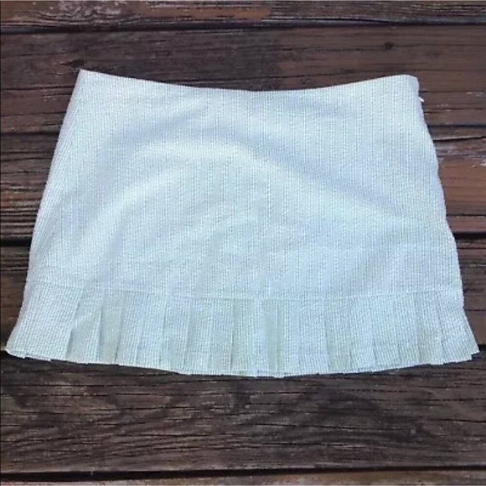 Preppy Girl Seersucker Skirt 14 Stripe Pleat Mini